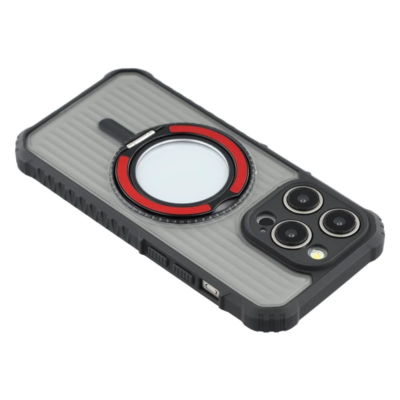 For iPhone 15 Pro Magnetic Case with Kickstand PC + TPU Phone Back Cover - Red