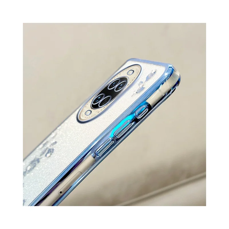 KADEM For Huawei nova 14 Ultra 5G Case Flower Pattern TPU Gradient Phone Cover with Lanyards - Rose Gold