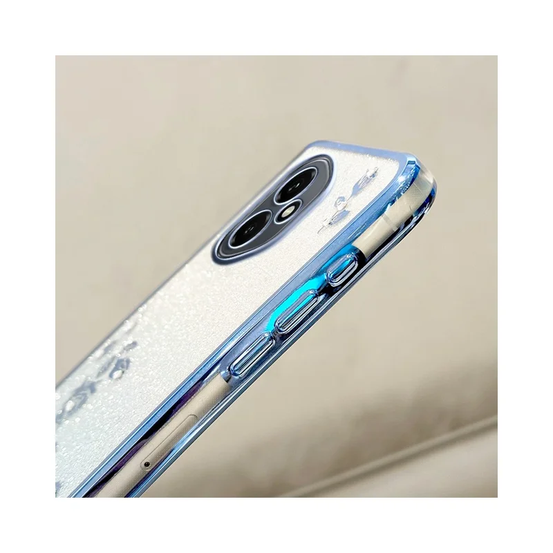 KADEM para Honor 400 5G (Global) Funda con Patrón Floral de TPU Degradado con Cordones - Oro Rosa