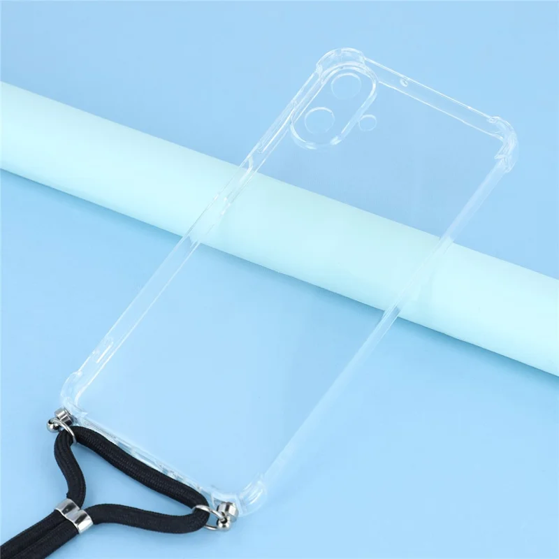 Étui pour Samsung Galaxy A07 avec Coins Renforcés en TPU Transparent, Avec Dragonne