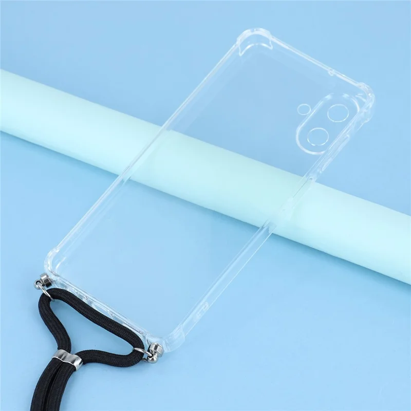 Étui pour Samsung Galaxy A07 avec Coins Renforcés en TPU Transparent, Avec Dragonne