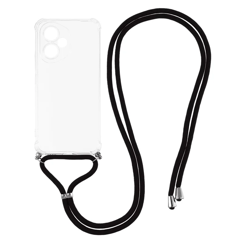 Handyhülle für Honor 400 5G (Global) mit verstärkten Ecken, transparentem TPU und Umhängeband