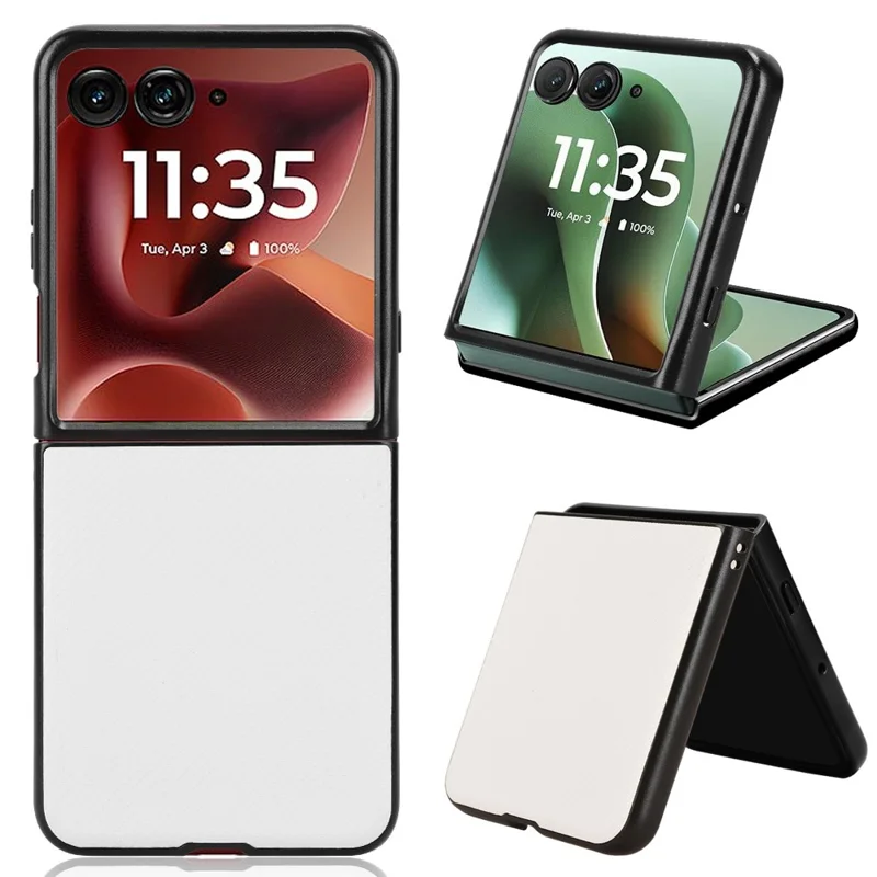 For Motorola Razr 60 Ultra 5G Case Carbon Fiber Texture Shockproof PU + PC Phone Cover - White