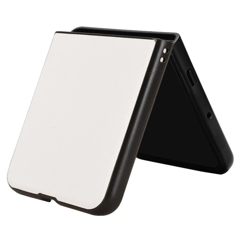 For Motorola Razr 60 Ultra 5G Case Carbon Fiber Texture Shockproof PU + PC Phone Cover - White