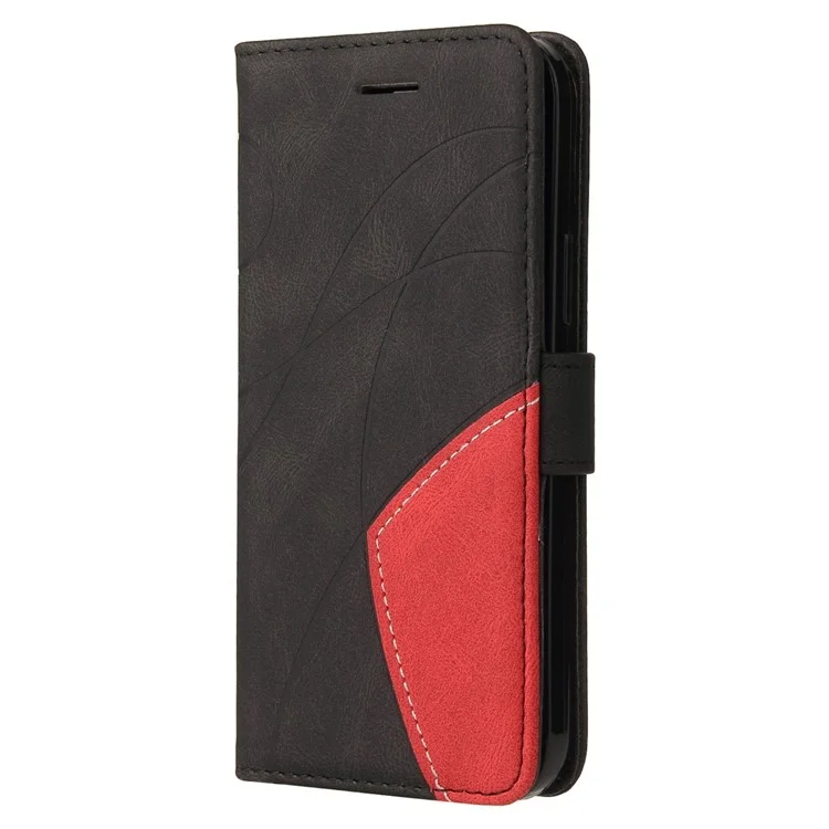 For Xiaomi 12T 5G / Redmi K50 Ultra 5G / 12T Pro 5G Leather Case Wallet Stand Color Splicing Phone Cover - Black