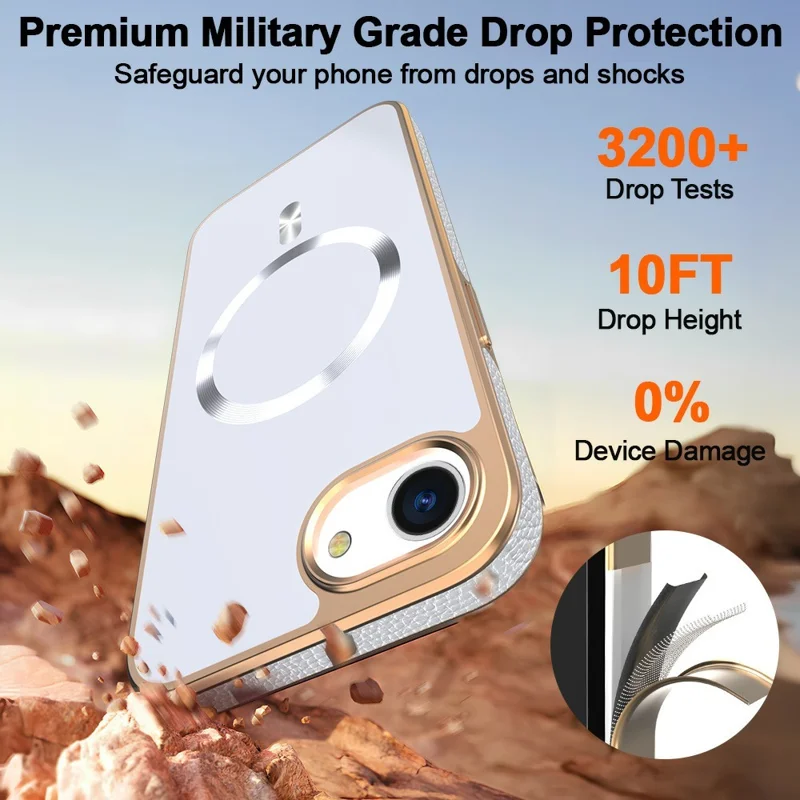 For iPhone 17e / 16e Magnetic Case Electroplating Anti-Drop TPU + PC Phone Back Cover - White