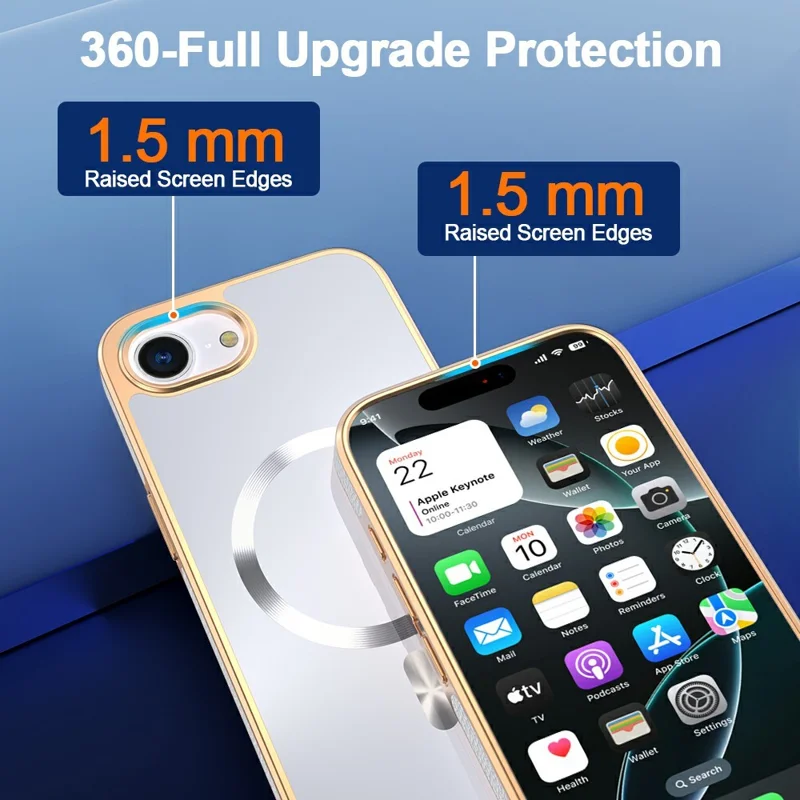 For iPhone 17e / 16e Magnetic Case Electroplating Anti-Drop TPU + PC Phone Back Cover - White