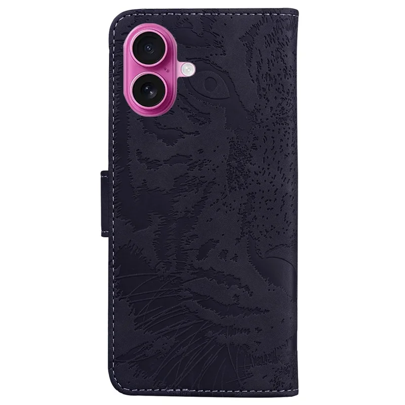 Für iPhone 17 Hülle Tigermuster Lederbrieftasche Handyhülle - Schwarz