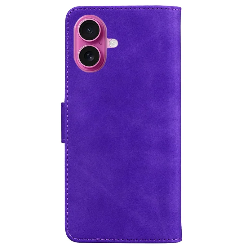 For iPhone 17 Case Solid Color Leather Wallet Phone Cover - Purple