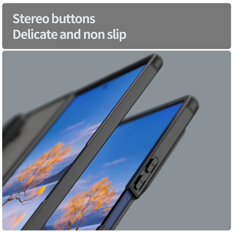 Per Samsung Galaxy Z Fold7 5G Custodia a prova di caduta con airbag Policarbonato traslucido opaco + Copertura posteriore del telefono in TPU - Nero