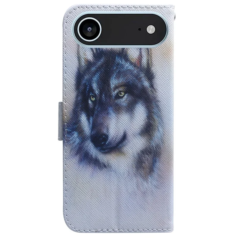 For iPhone Air Wallet Case Pattern Print Leather Phone Cover - Wolf