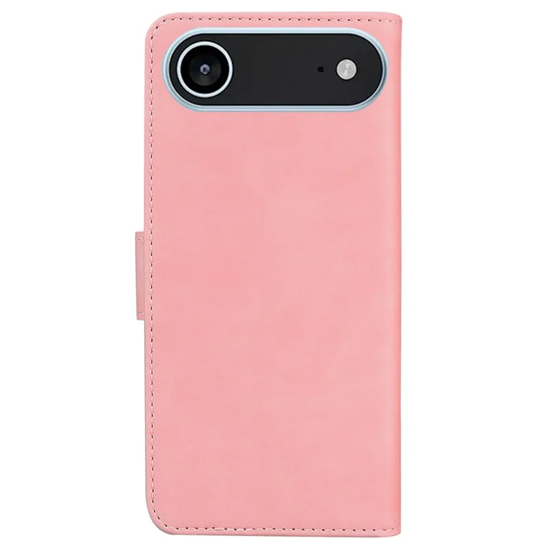 For iPhone 17 Air Case Solid Color Leather Wallet Phone Cover - Pink