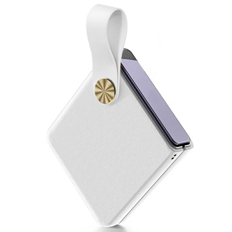 GKK For Motorola Razr 60 Ultra 5G Case with Finger Strap PU Leather + Hard PC Phone Cover - White