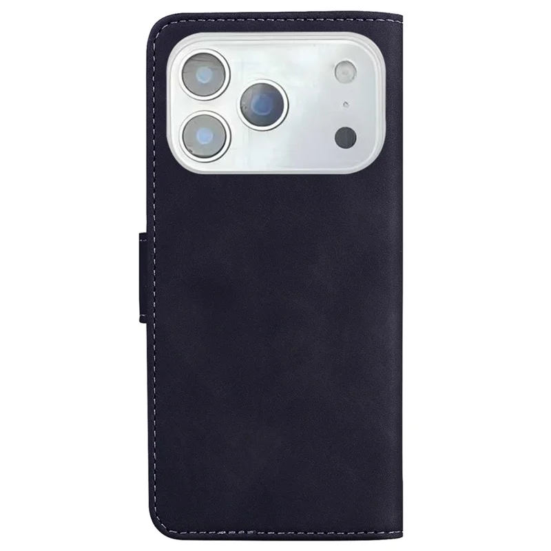 For iPhone 18 Pro / 17 Pro Stand Case PU Leather Phone Cover Butterfly Printed - Black
