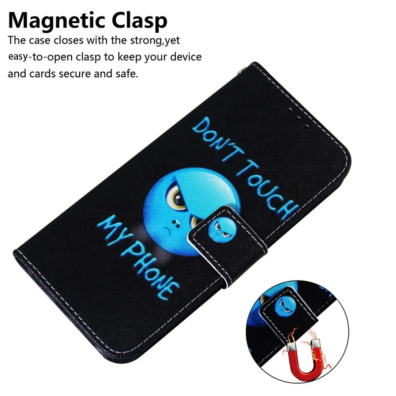 For iPhone 18 Pro Max / 17 Pro Max Wallet Case Pattern Print Leather Phone Cover - Don't Touch My Phone