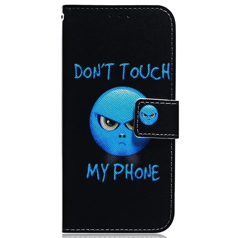 For iPhone 18 Pro Max / 17 Pro Max Wallet Case Pattern Print Leather Phone Cover - Don't Touch My Phone