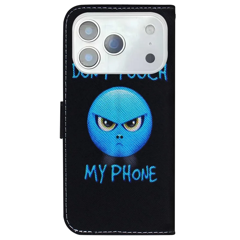 For iPhone 18 Pro Max / 17 Pro Max Wallet Case Pattern Print Leather Phone Cover - Don't Touch My Phone