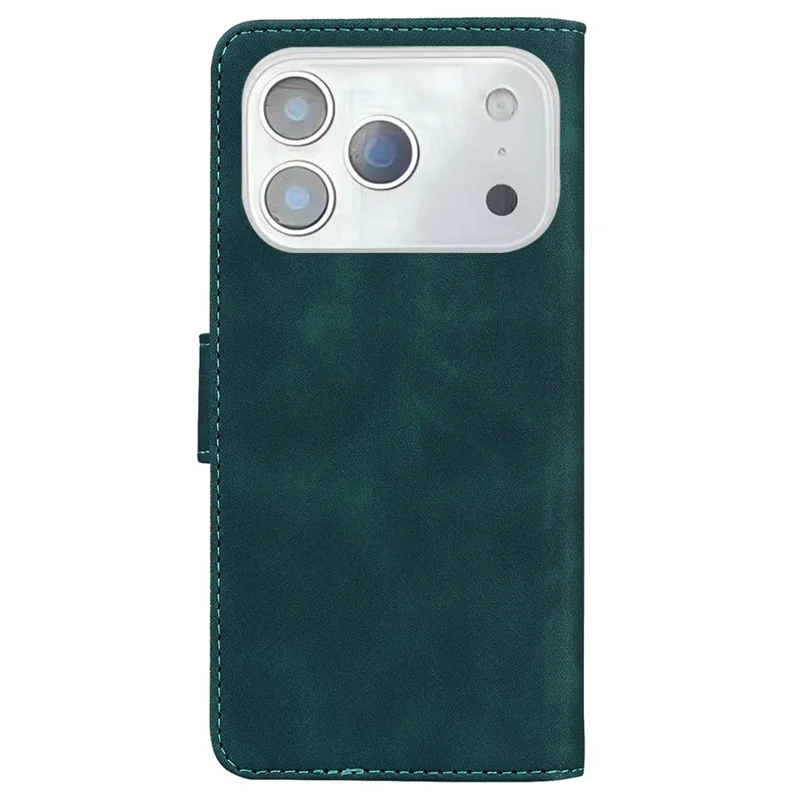 Voor iPhone 17 Pro Max hoesje effen lederen portemonnee telefoonhoes - Groen