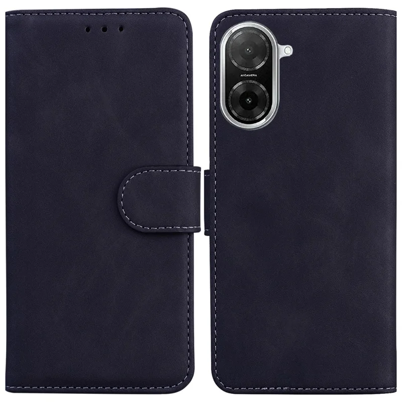 For Xiaomi Redmi A5 4G (171.7mm)  /  Poco C71 4G Case Solid Color Leather Wallet Phone Cover - Black