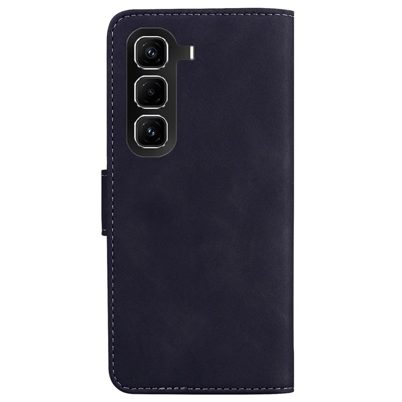Для Infinix Hot 50 Pro+ 4G Чехол Однотонный Кожаный Бумажник Чехол для Телефона - Черный