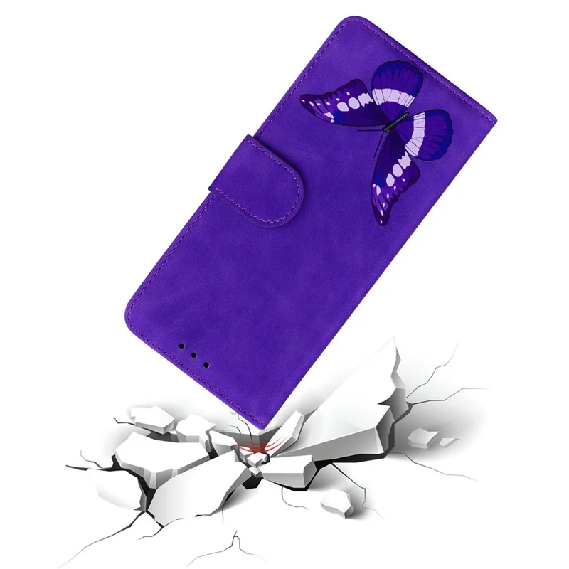For Infinix Note 50 Pro+ 5G Stand Case PU Leather Phone Cover Butterfly Printed - Purple