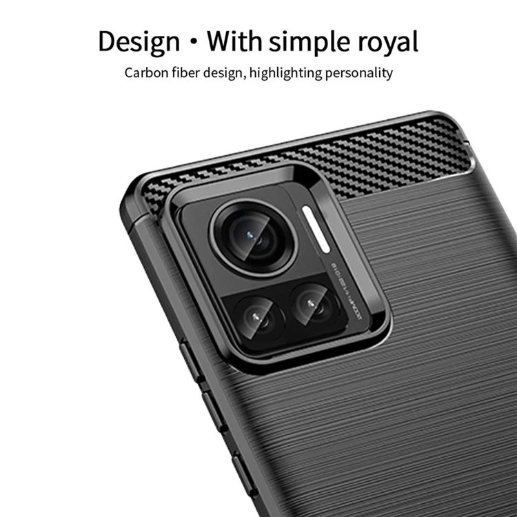 MOFI JK TPU Serie-1 para Motorola Moto X30 Pro 5G / Edge 30 Ultra 5G / Edge X Superficie cepillada Funda flexible de TPU Textura de fibra de carbono Cubierta antirrotura del teléfono - Negro