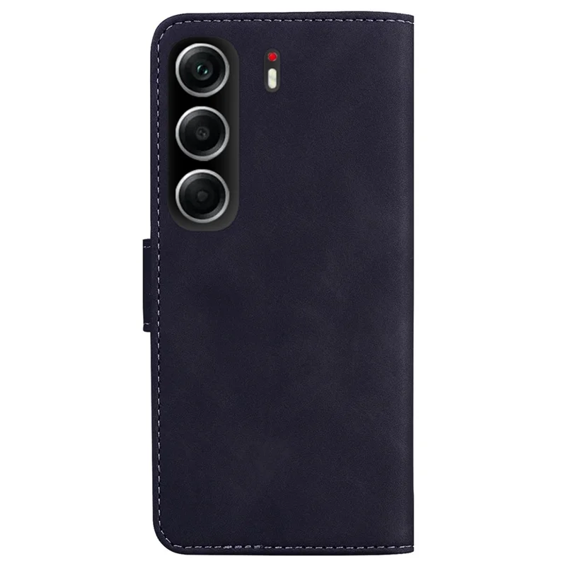 For TECNO Camon 40 4G Case Solid Color Leather Wallet Phone Cover - Black