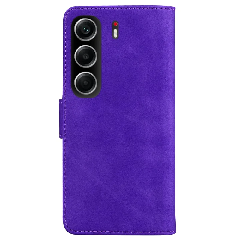 For TECNO Camon 40 4G Case Solid Color Leather Wallet Phone Cover - Purple