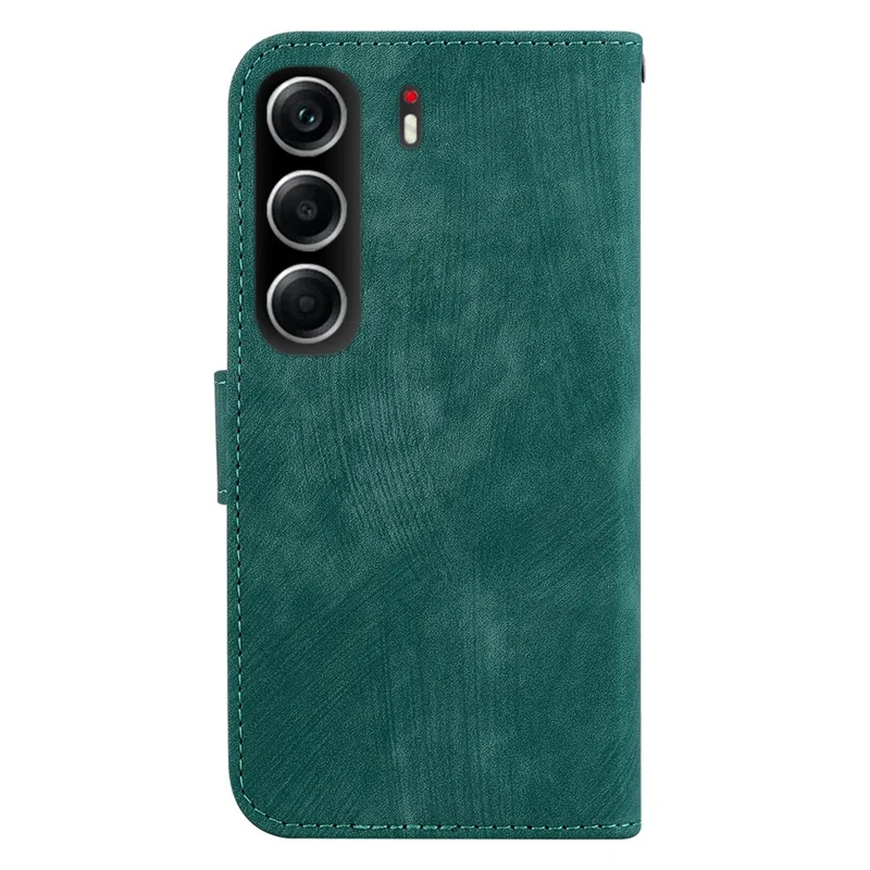 For TECNO Camon 40 4G Wallet Case Tiger Imprint Leather Shockproof Phone Cover with Wrist Strap - Green