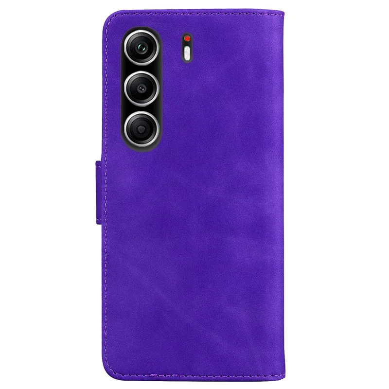 Для TECNO Camon 40 Pro 5G / 4G Чехол-подставка Кожаный Чехол для телефона с бабочками - Фиолетовый