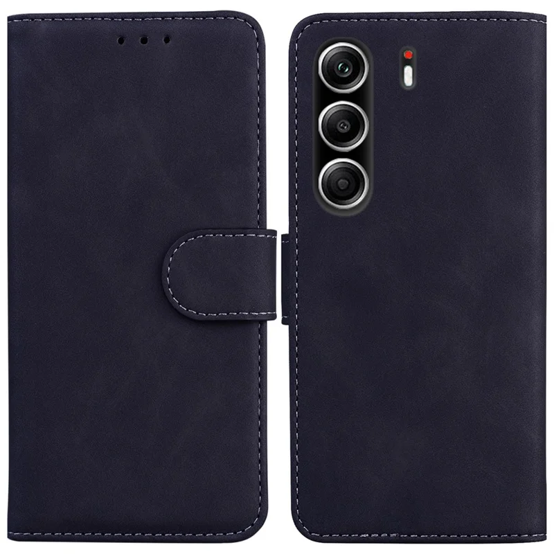 Für TECNO Camon 40 Pro 5G / 4G Hülle Einfarbige Lederbrieftasche Handyhülle - Schwarz