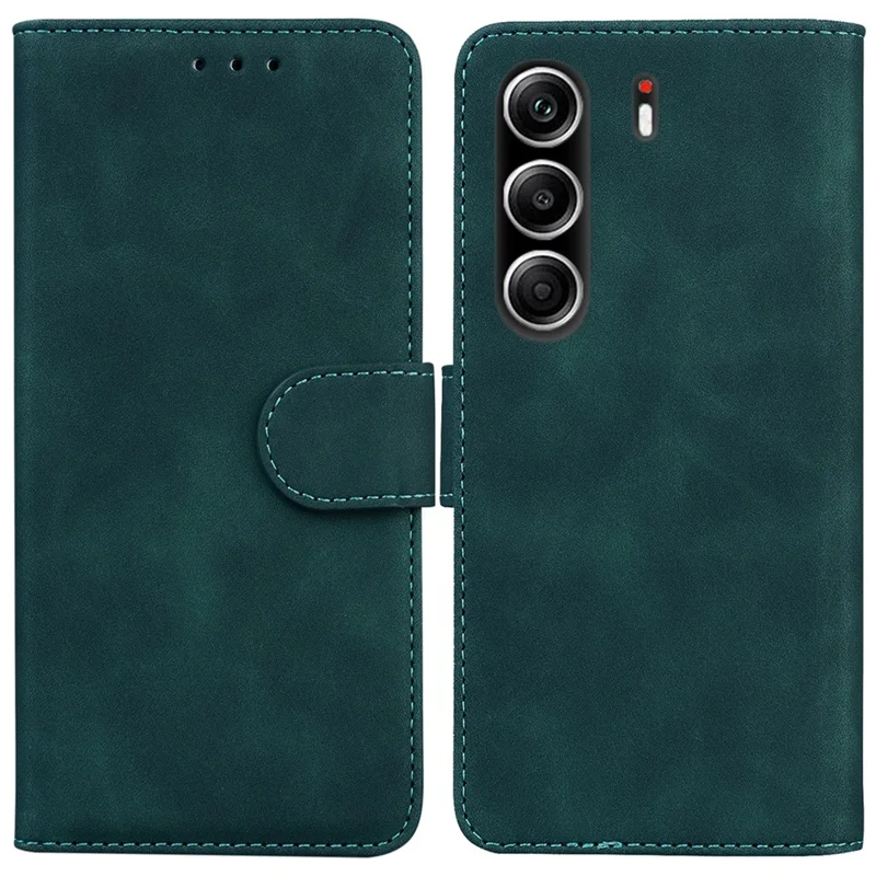For TECNO Camon 40 Pro 5G  /  4G Case Solid Color Leather Wallet Phone Cover - Green