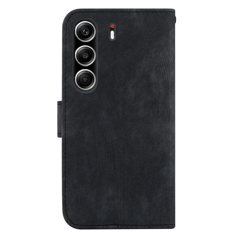TECNO Camon 40 Pro 5G / 4G Leder-Geldbörsen-Hülle mit Tiger-Prägung, stoßfest, mit Handschlaufe - Schwarz