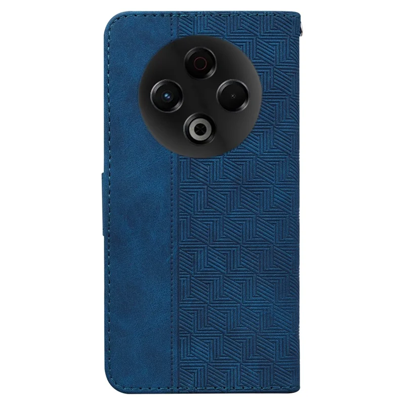 Cover per TECNO Spark 30 4G con Motivo Geometrico, Custodia Portafoglio in Pelle con Cinturino da Polso - Blu