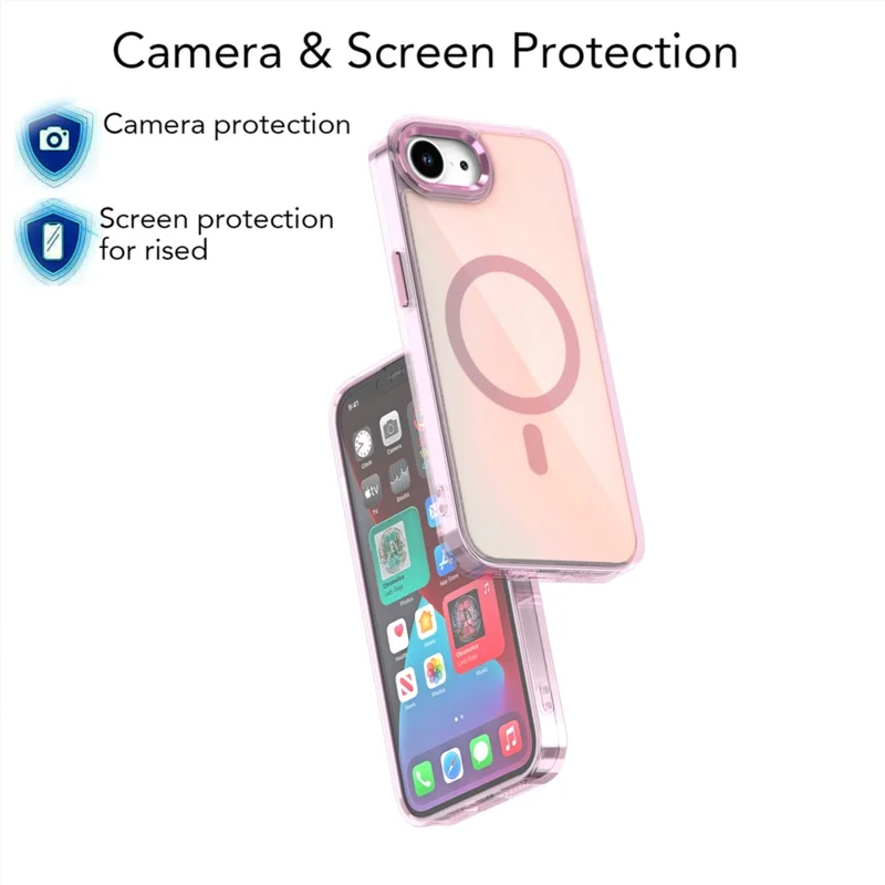 For iPhone 16e Case Compatible with MagSafe Color Changing TPU Phone Back Cover - White