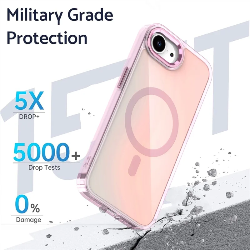 For iPhone 16e Case Compatible with MagSafe Color Changing TPU Phone Back Cover - White