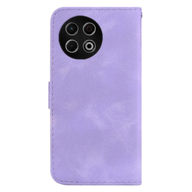 For TECNO Spark 30 Pro 4G Stand Case 7-Shaped Pattern Imprint Leather Phone Cover with Strap - Purple