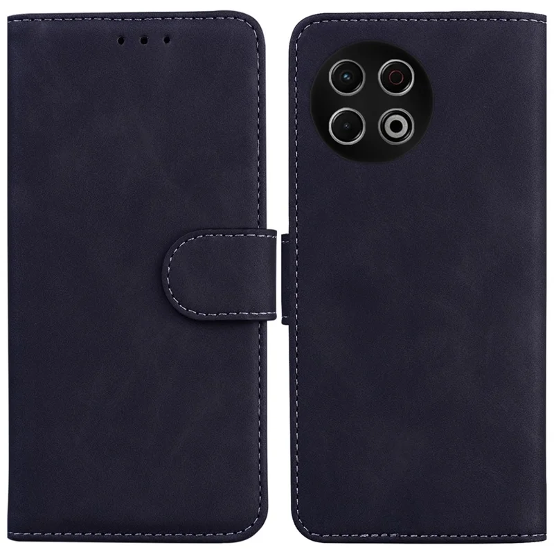 Für TECNO Spark 30 Pro 4G Hülle Einfarbiges Leder-Wallet-Telefongehäuse - Schwarz