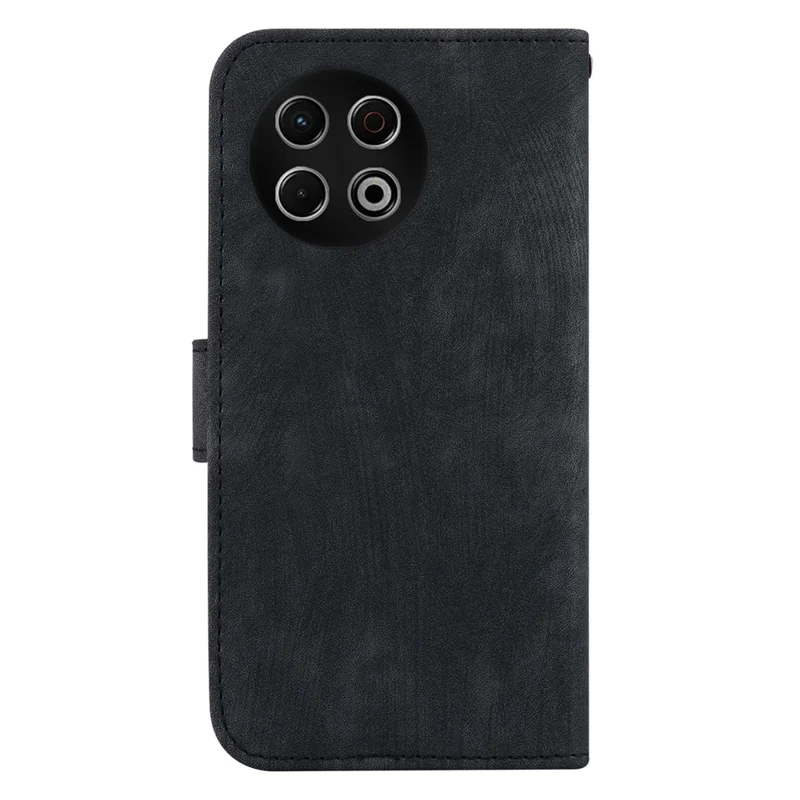 Für TECNO Spark 30 Pro 4G Geldbörsen-Hülle mit Tigermuster aus Leder, stoßfest, mit Handschlaufe - Schwarz