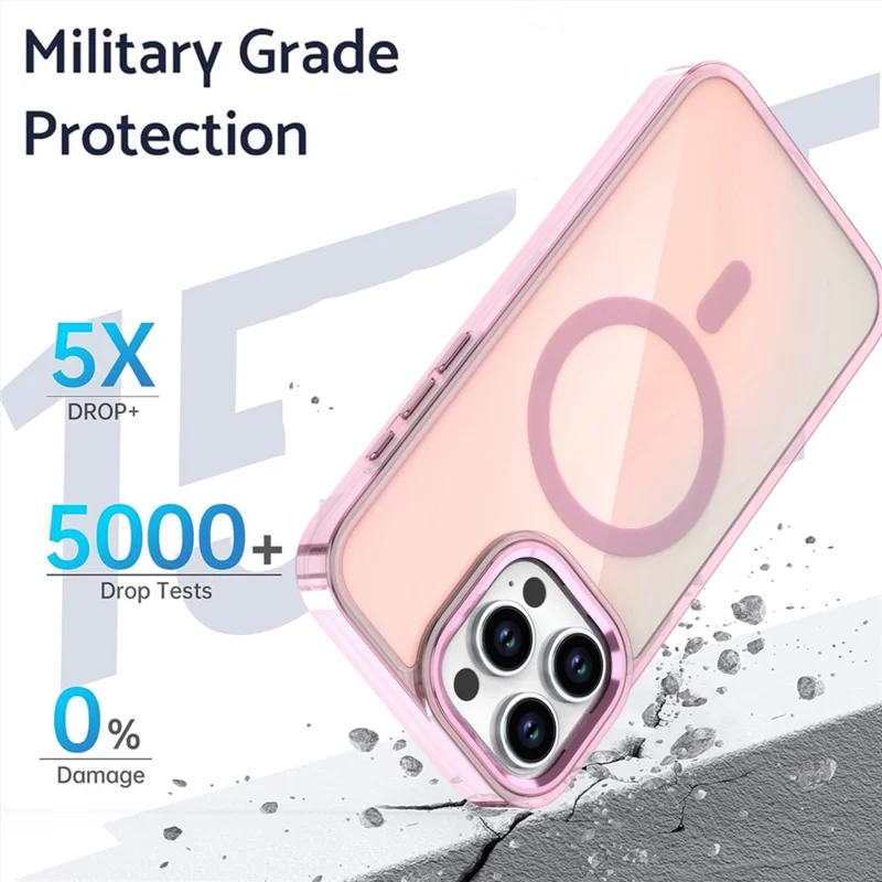 For iPhone 16 Pro Max Case Compatible with MagSafe Color Changing TPU Phone Back Cover - Pink