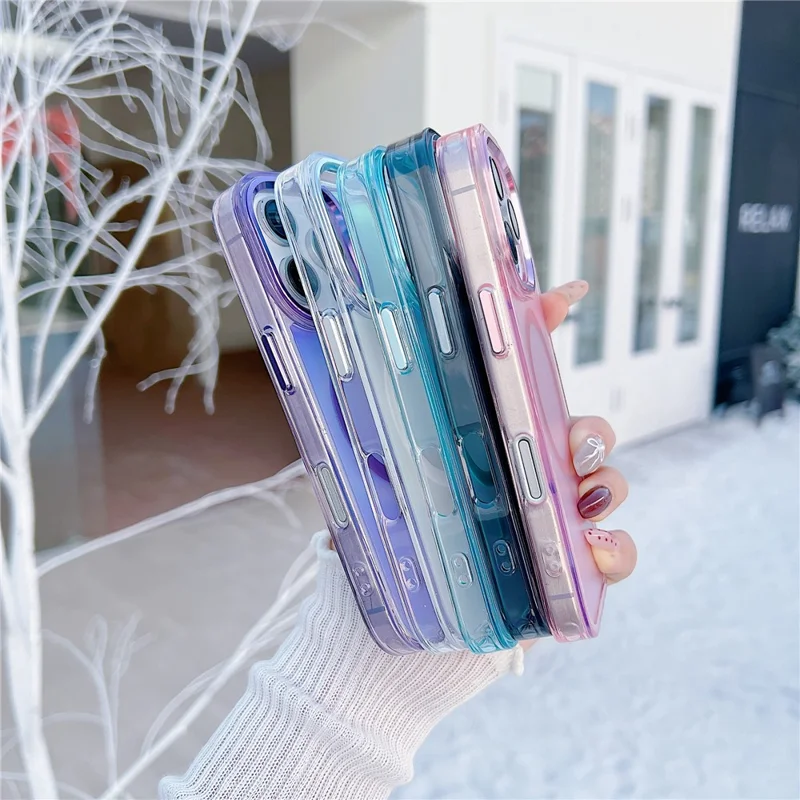 For iPhone 16 Pro Max Case Compatible with MagSafe Color Changing TPU Phone Back Cover - White