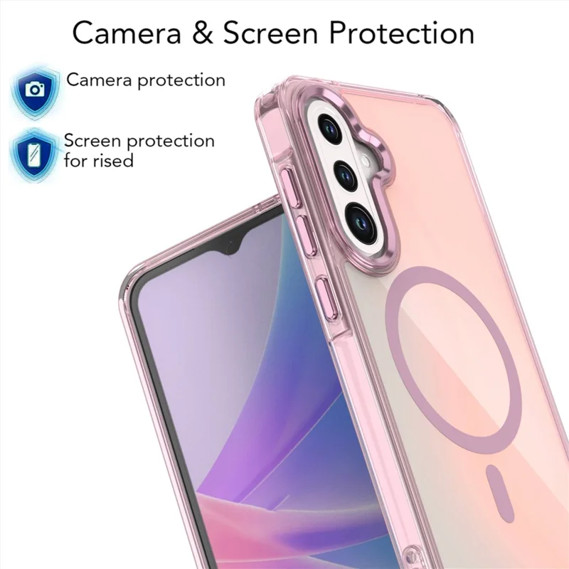 Für Samsung Galaxy A55 5G Hülle Kompatibel mit MagSafe Farbwechsel TPU Handyrückseite - Rosa