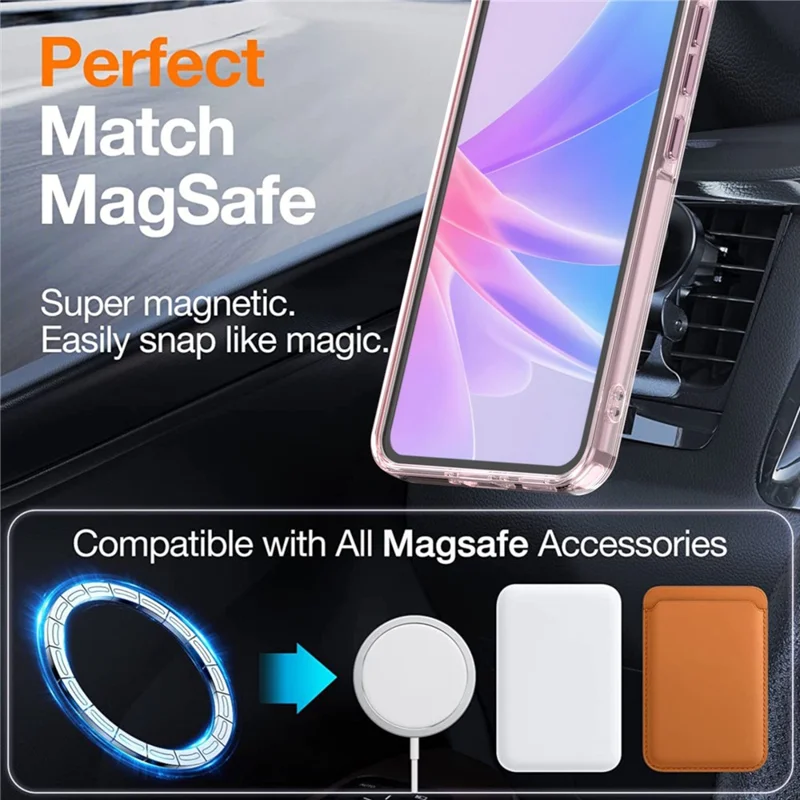 Für Samsung Galaxy A55 5G Hülle Kompatibel mit MagSafe Farbwechsel TPU Handyrückseite - Rosa