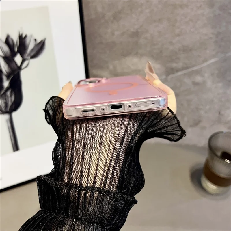 For Samsung Galaxy A56 5G Case Compatible with MagSafe Color Changing TPU Phone Back Cover - Pink