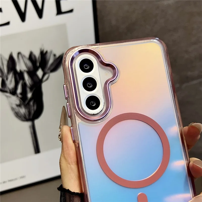 For Samsung Galaxy A56 5G Case Compatible with MagSafe Color Changing TPU Phone Back Cover - Pink