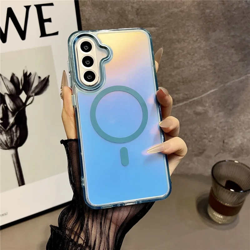 Чехол для Samsung Galaxy A56 5G, совместимый с MagSafe, с изменением цвета, задняя TPU крышка - Синий
