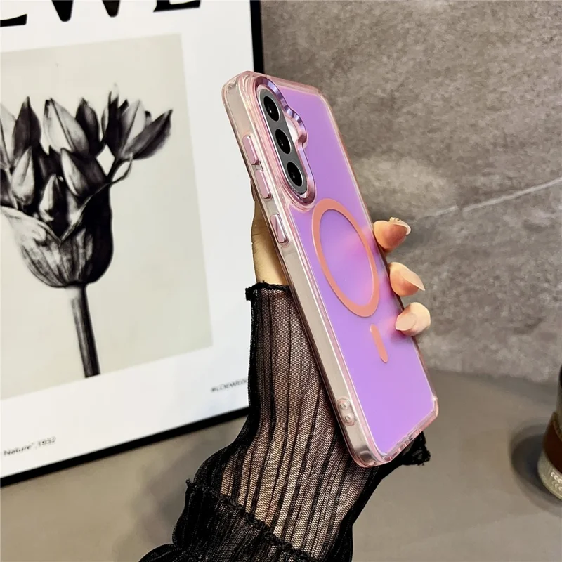 Чехол для Samsung Galaxy A56 5G, совместимый с MagSafe, с изменением цвета, задняя TPU крышка - Синий