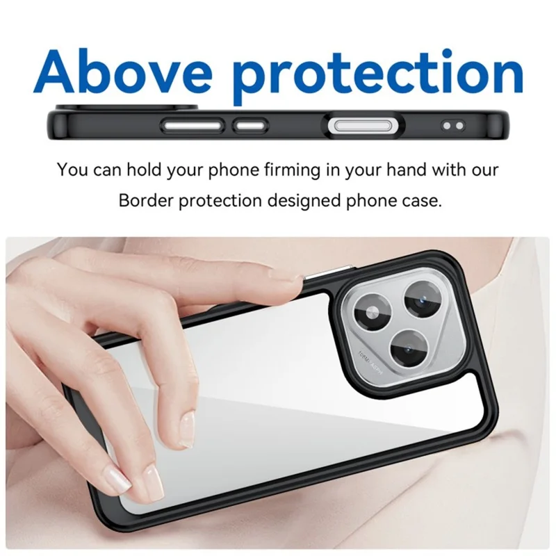 WANLONFENG FM Series For Honor 400 Lite 5G Case Clear TPU Phone Back Cover (Big Lens Hole) - Black