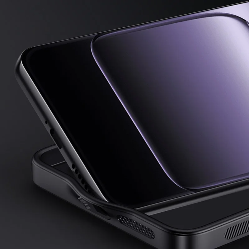 Étui pour OnePlus Ace 5 Ultra 5G Texture Bois Cuir PU Recouvert de PC TPU - Noir