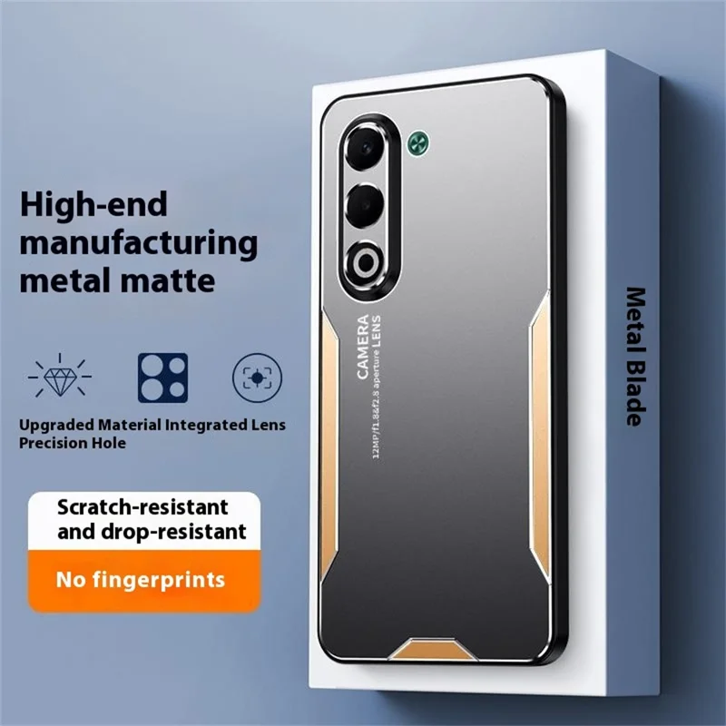 For Oppo A5 5G Phone Case Aluminium Alloy TPU PC Back Cover - Gold